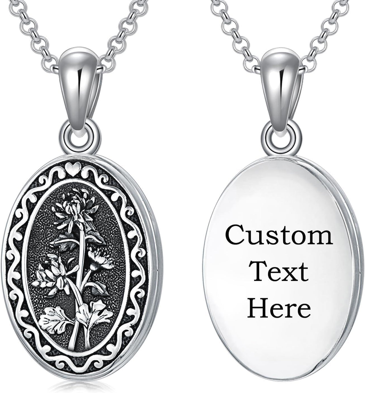 925 Sterling Silver Photo Locket Necklace