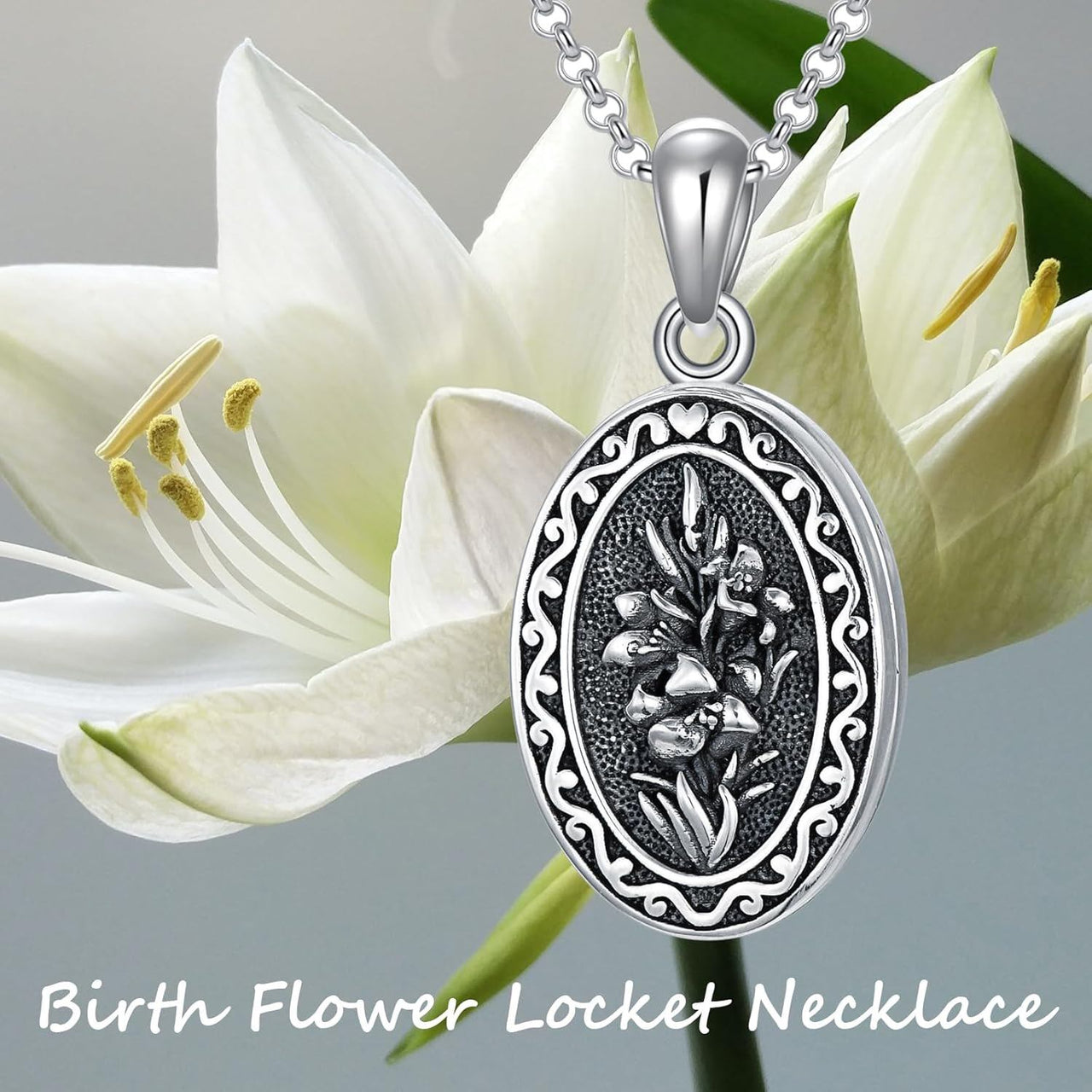 925 Sterling Silver Photo Locket Necklace