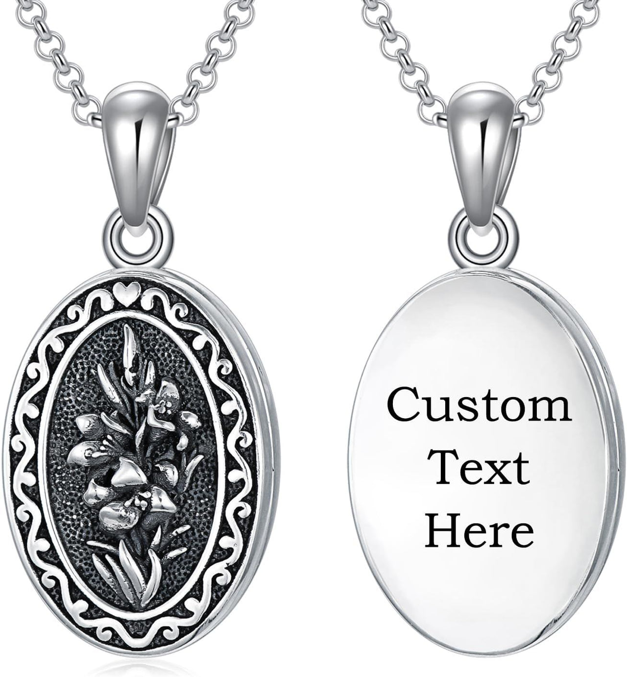 925 Sterling Silver Photo Locket Necklace