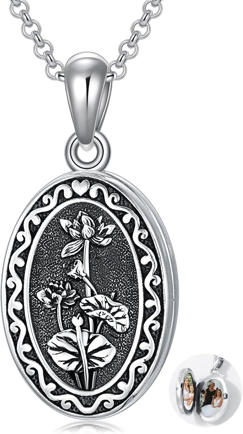 925 Sterling Silver Photo Locket Necklace