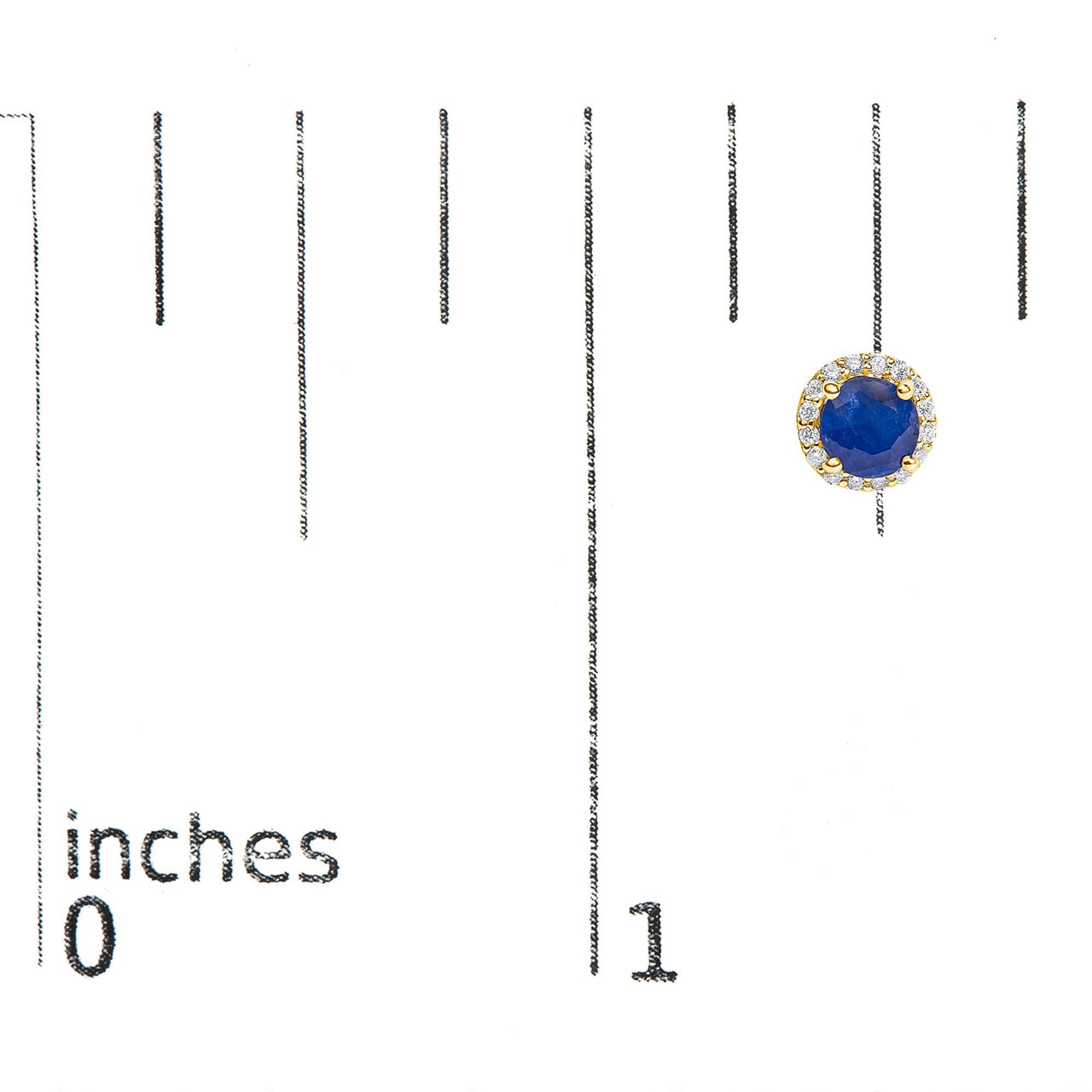 10K Gold Gemstone and 1/6 Cttw Diamond Halo Stud Earring
