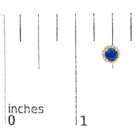 10K Gold Gemstone and 1/6 Cttw Diamond Halo Stud Earring