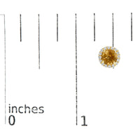 10K Gold Gemstone and 1/6 Cttw Diamond Halo Stud Earring