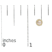 10K Gold Gemstone and 1/6 Cttw Diamond Halo Stud Earring
