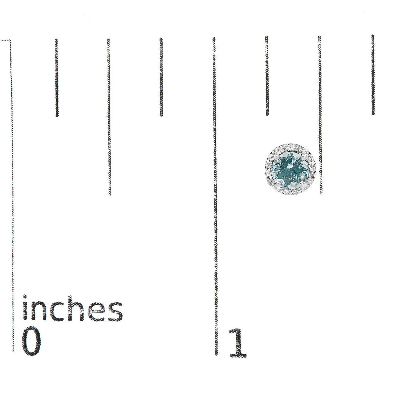 10K Gold Gemstone and 1/6 Cttw Diamond Halo Stud Earring