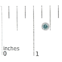10K Gold Gemstone and 1/6 Cttw Diamond Halo Stud Earring
