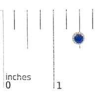 10K Gold Gemstone and 1/6 Cttw Diamond Halo Stud Earring