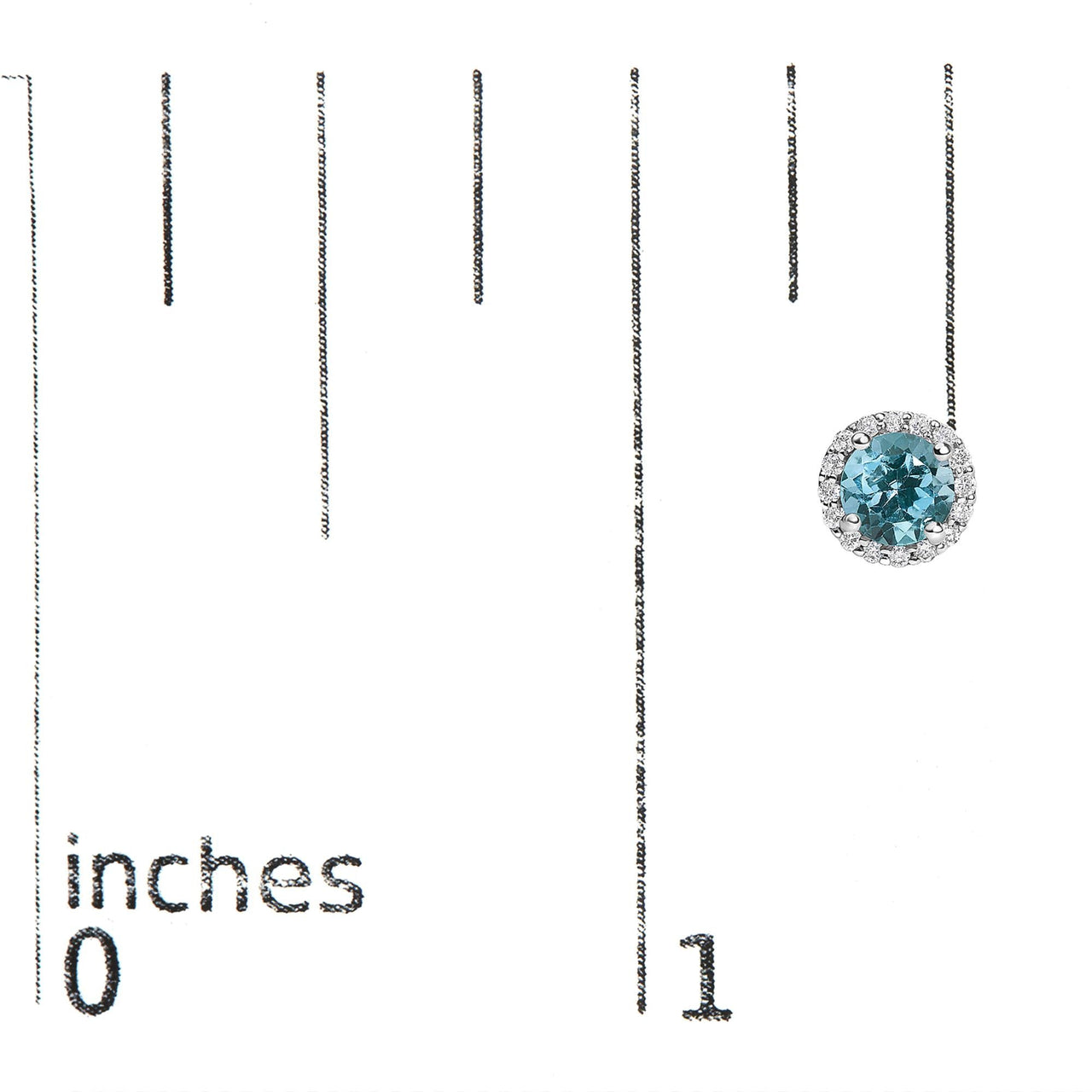 10K Gold Gemstone and 1/6 Cttw Diamond Halo Stud Earring