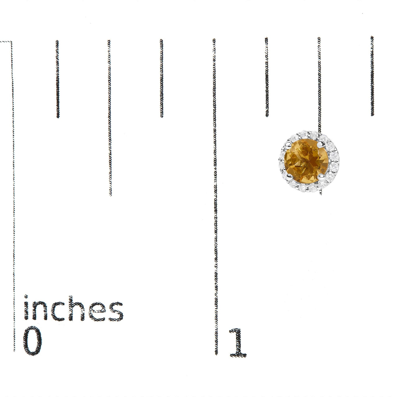10K Gold Gemstone and 1/6 Cttw Diamond Halo Stud Earring