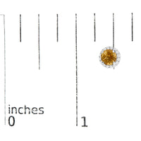 10K Gold Gemstone and 1/6 Cttw Diamond Halo Stud Earring