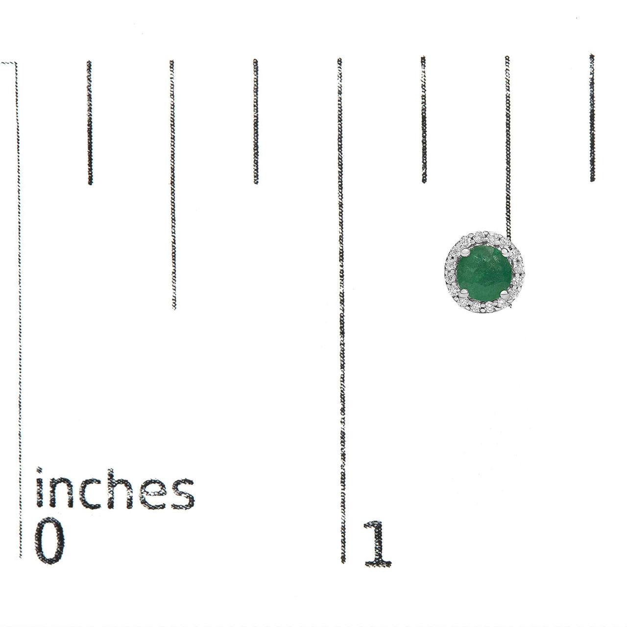 10K Gold Gemstone and 1/6 Cttw Diamond Halo Stud Earring