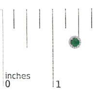10K Gold Gemstone and 1/6 Cttw Diamond Halo Stud Earring
