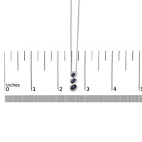 .925 Sterling Silver Created Blue and White Sapphire 3 Stone Swirl Pendant Necklace