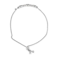 .925 Sterling Silver Created Blue Sapphire and White Sapphire Bolo Bracelet