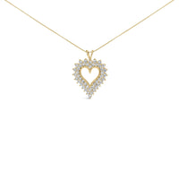 10K Yellow Gold 3.0 Cttw Brilliant-Cut Diamond Open Heart 18
