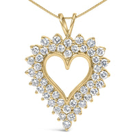 10K Yellow Gold 3.0 Cttw Brilliant-Cut Diamond Open Heart 18