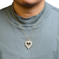 10K Yellow Gold 3.0 Cttw Brilliant-Cut Diamond Open Heart 18