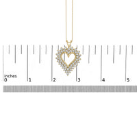 .925 Sterling Silver 3.00 Cttw Round Cut Diamond Cluster Heart 18