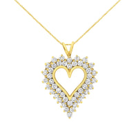 14K Yellow Gold Plated .925 Sterling Silver 4.0 cttw Prong Set, Round-Cut Diamond Heart 18