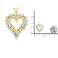 14K Yellow Gold Plated .925 Sterling Silver 4.0 cttw Prong Set, Round-Cut Diamond Heart 18