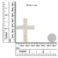 10K Yellow Gold 4.0 Cttw Diamond Two Row Cross 18