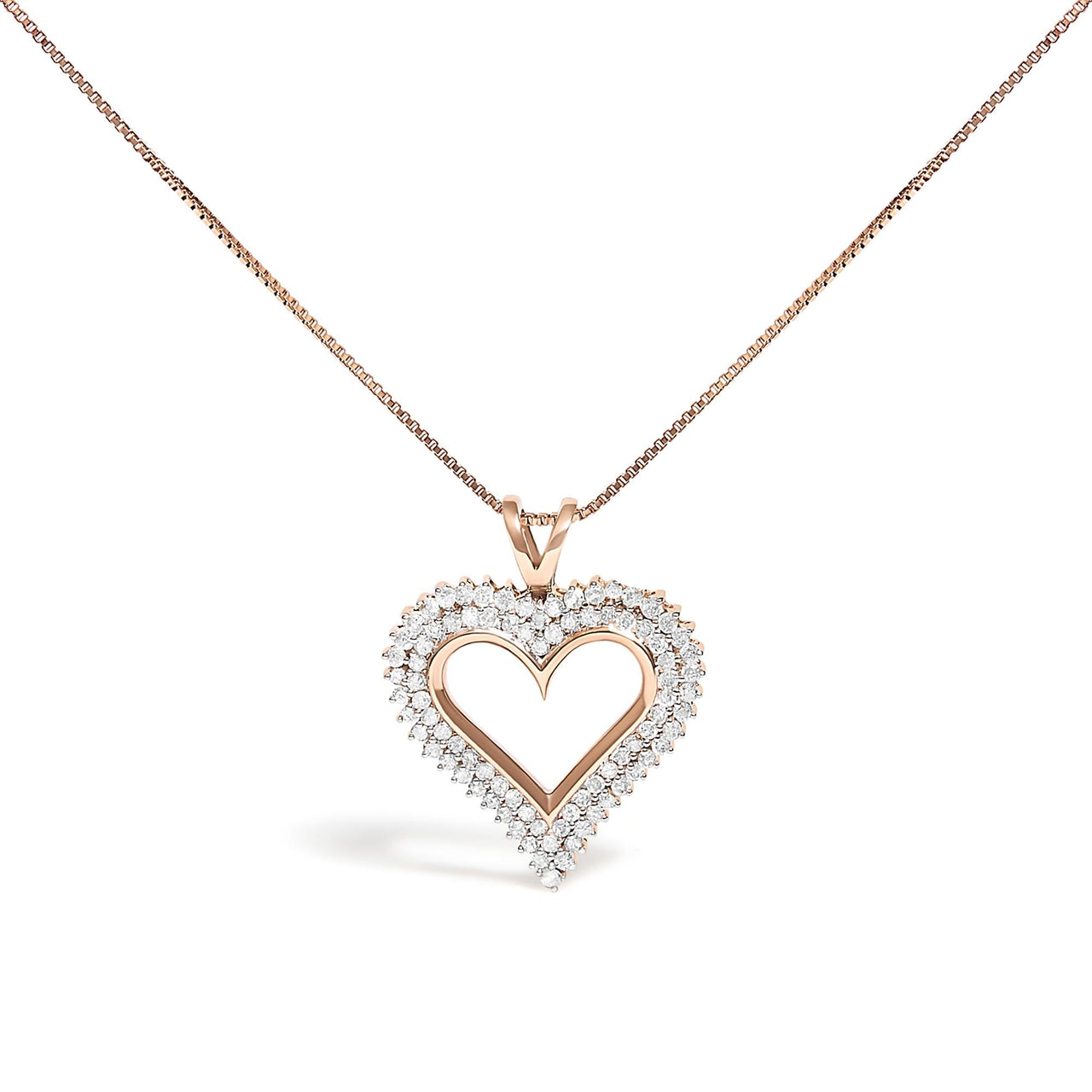 .925 Sterling Silver Diamond Heart 18" Pendant Necklace (I-J Color, I2-I3 Clarity)