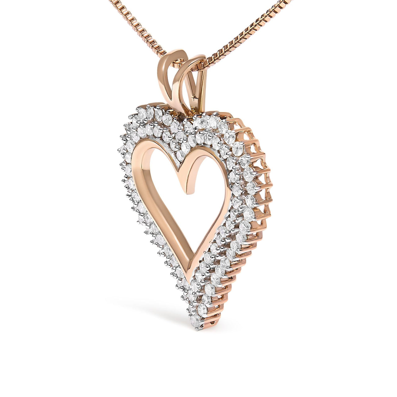.925 Sterling Silver Diamond Heart 18" Pendant Necklace (I-J Color, I2-I3 Clarity)