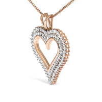 .925 Sterling Silver Diamond Heart 18