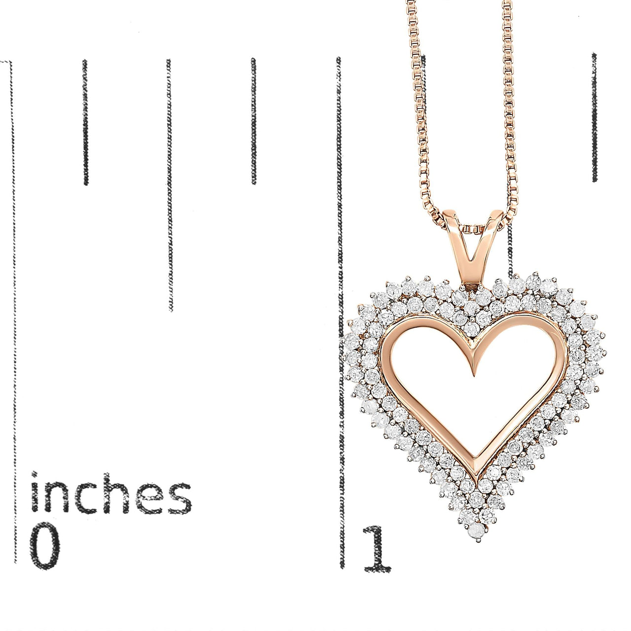 .925 Sterling Silver Diamond Heart 18" Pendant Necklace (I-J Color, I2-I3 Clarity)