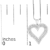 .925 Sterling Silver Diamond Heart 18