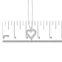 .925 Sterling Silver Diamond Heart 18