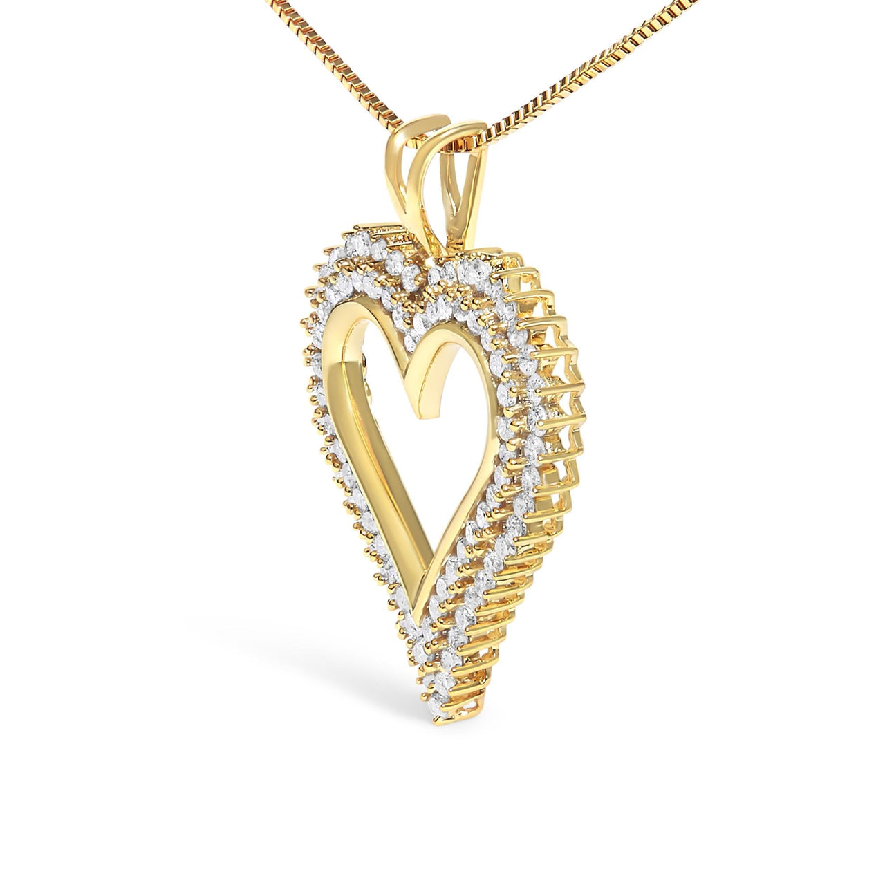 .925 Sterling Silver Diamond Heart 18" Pendant Necklace (I-J Color, I2-I3 Clarity)