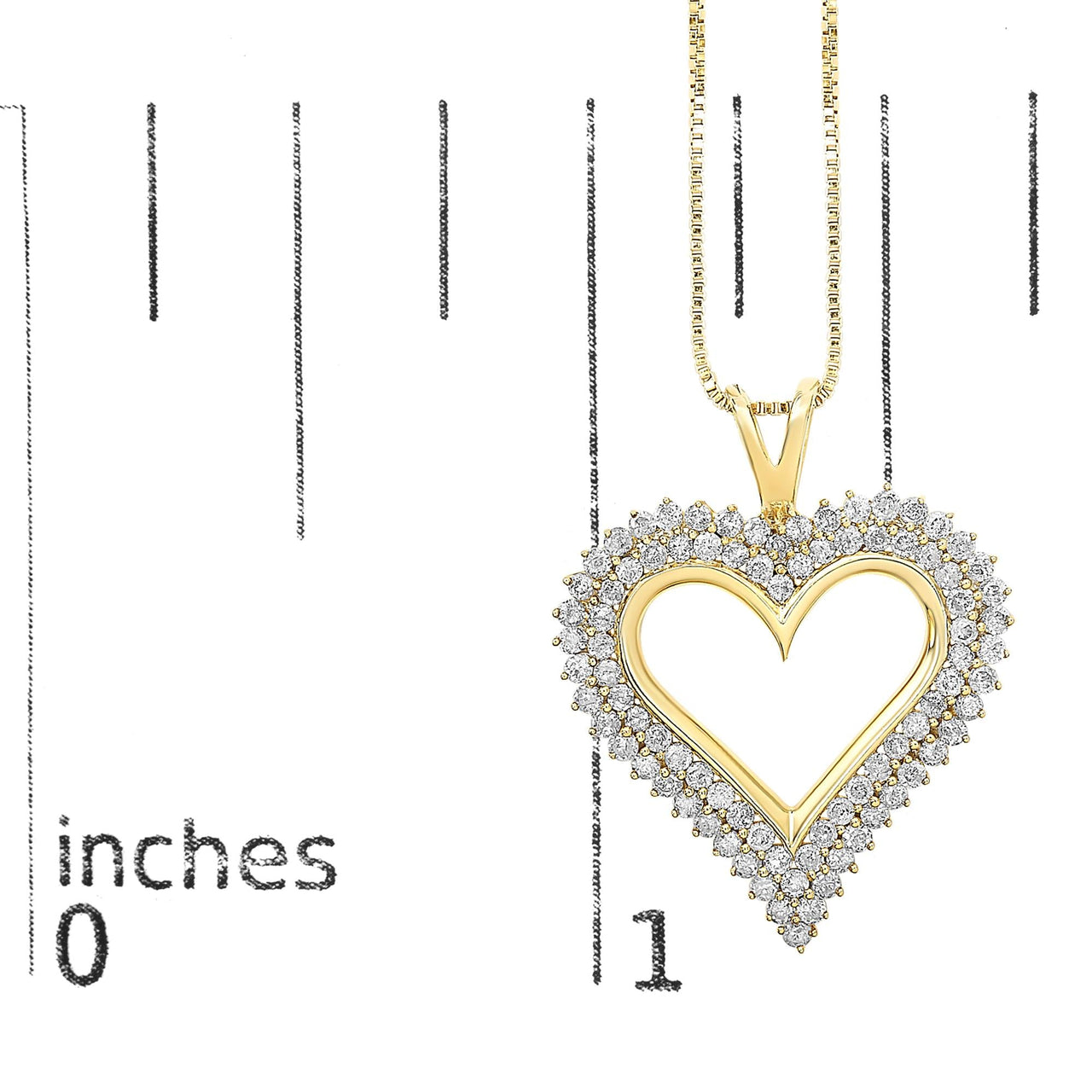.925 Sterling Silver Diamond Heart 18" Pendant Necklace (I-J Color, I2-I3 Clarity)