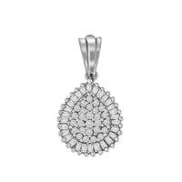 10K Gold 1/2 Cttw Round and Bagutte-Cut Diamond Teardrop 18