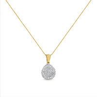 10K Gold 1/2 Cttw Round and Bagutte-Cut Diamond Teardrop 18