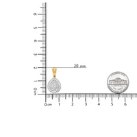 10K Gold 1/2 Cttw Round and Bagutte-Cut Diamond Teardrop 18