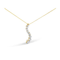 14k Yellow Gold 3.0 cttw Baguette and Brilliant Round-Cut Diamond Journey 18