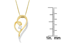 Espira 10K Two-Tone Gold 1/6 cttw Layers of Love Diamond Pendant Necklace (J-K, I1-I2)