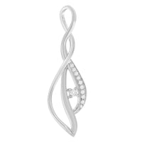 Espira 10K White Gold Round Diamond Accented Open Cascade Twist 18