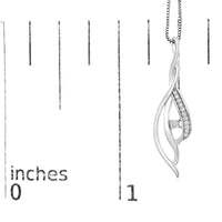 Espira 10K White Gold Round Diamond Accented Open Cascade Twist 18