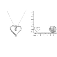 .925 Sterling Silver 1/4 cttw Channel Set Diamond Heart 18