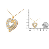 .925 Sterling Silver 1 1/2 Cttw Baguette Diamond Composite Heart 18