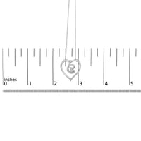 .925 Sterling Silver 1/4 Cttw Brilliant-Cut Diamond Open Heart Twisted Awareness Ribbon 18