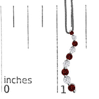 14K White Gold 1.0 Cttw Alternating Treated Red and White Diamond Journey 18