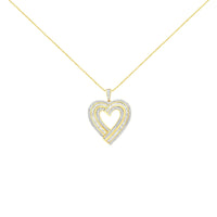 .925 Sterling Silver 1 3/8 Cttw Baguette Diamond Composite Heart 18