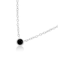 .925 Sterling Silver 1/10 Cttw Colored Diamond Suspended Bezel-Set Solitaire 16