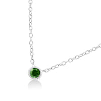 .925 Sterling Silver 1/10 Cttw Colored Diamond Suspended Bezel-Set Solitaire 16