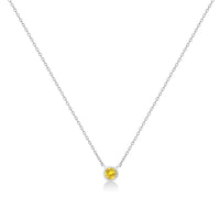 .925 Sterling Silver 1/10 Cttw Colored Diamond Suspended Bezel-Set Solitaire 16