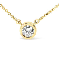 10K Gold Round Brilliant-Cut Diamond Modern Bezel-Set Solitaire 16