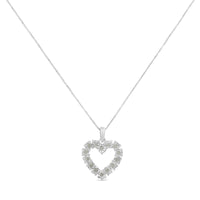 .925 Sterling Silver 1/3 Cttw Diamond Miracle-Set Open Heart 18